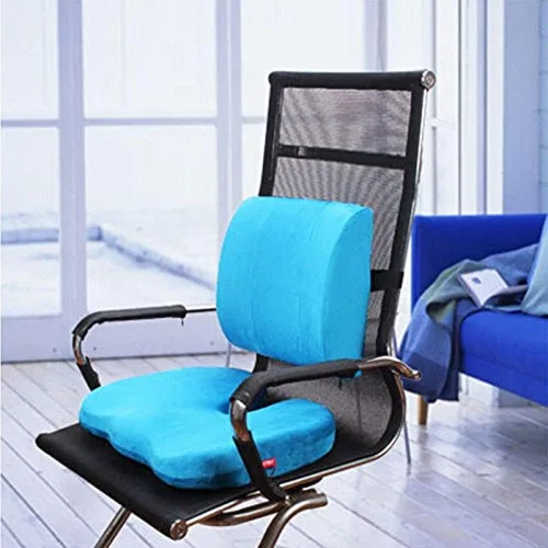Vista 10 de Bookishbunny Juego de 2: Cojín de asiento ortopédico de espuma viscoelástica para alivio del dolor de ciática y alivio del dolor de espalda baja