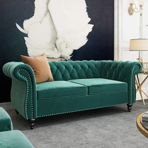 Vista 16 de AVZEAR Silla de Acento para Sala de Estar, Silla de Sofá Tapizada Silla de Sofá Individual con Respaldo Acolchado, Silla de Sofá Chesterfield