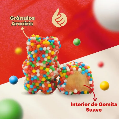 Vista 8 de Caramelos crujientes de gomitas de ositos, caramelo gomoso afrutado