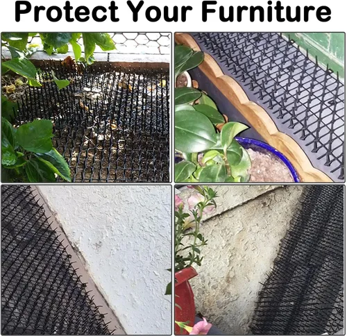 Vista 4 de Fhiny Tapete disuasorio para gatos de 8 x 16 pulgadas, paquete de 12 alfombrillas para gatos con pico repelente de gatos para cobertura de gatitos