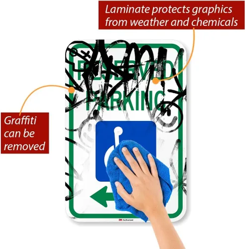 Vista 2 de smartsign Parking Sign, Leyenda "Parking reservado", azul/verde sobre blanco, 1
