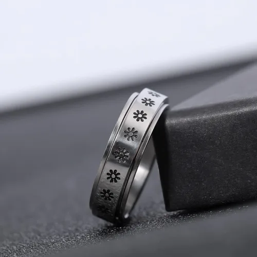 Vista 5 de KOHOTA Anillos para ansiedad de acero inoxidable para mujeres y hombres, anillos de ansiedad, anillos giratorios para la ansiedad, alivio