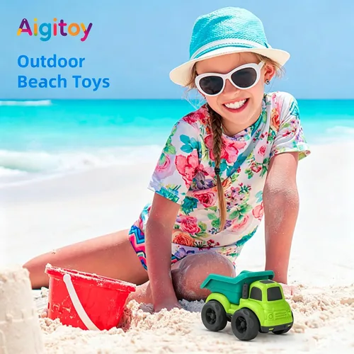 Vista 6 de Aigitoy Juguetes de automóvil para niños de 1 a 3 años, sin BPA, sin ftalatos, PVC, camión volquete, cemento mezclador, regalos de Pascua y Navidad