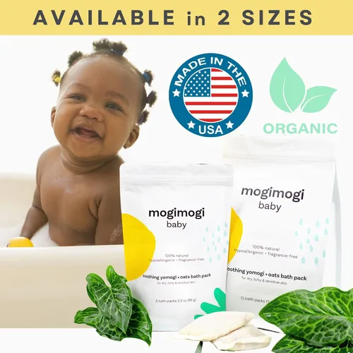 Vista 6 de Remoja de baño de avena orgánica para bebés, niños y piel sensible, lava y alivia el eccema, la erupción del pañal y la picazón en la piel seca