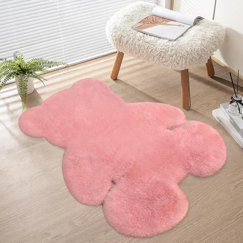 Vista 11 de Alfombra de pelo de oveja sintética de 2 pies, suave y esponjosa, bonita alfombra de felpa para guardería, habitación de niños y niñas, decoración