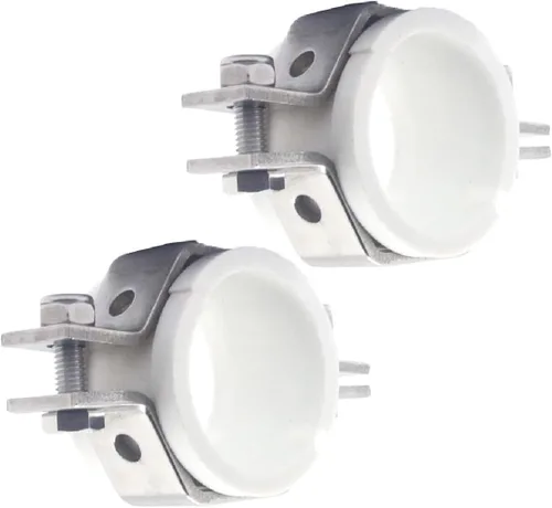 Vista 8 de QiiMii Percha de tubo hexagonal de 1.5 "acero inoxidable SS304 con amortiguador, correa de tubo ajustable con abrazadera de tubo