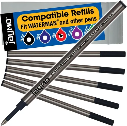Vista 15 de Jaymo Replacement for Waterman 540951/540961 and Schmidt 5888 - Measures 4.3 in / 109 mm Long - Rollerball Pen Refill - 2 Red