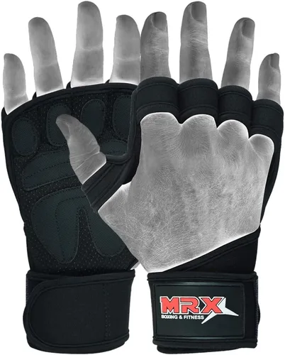 Vista 3 de MRX BOXING & FITNESS Guantes de entrenamiento para hombres y mujeres, guantes de levantamiento de pesas ventilados con muñequeras, protección