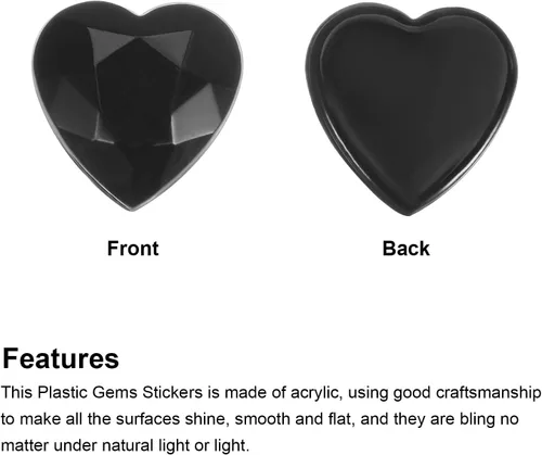 Vista 4 de MECCANIXITY 20 piezas de diamantes de imitación acrílicos de corazón de 0.787 pulgadas (0.787 in) con parte trasera plana, gemas de plástico