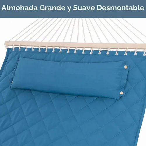 Vista 8 de ANOW Hamaca doble con combo de soporte de acero resistente de 12 pies