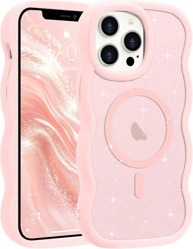 Vista 171 de Pepmune - Funda para iPhone 12 Pro Max con marco ondulado y estructura rígida, color mate claro, cubierta trasera unisex, compatible con Magsafe