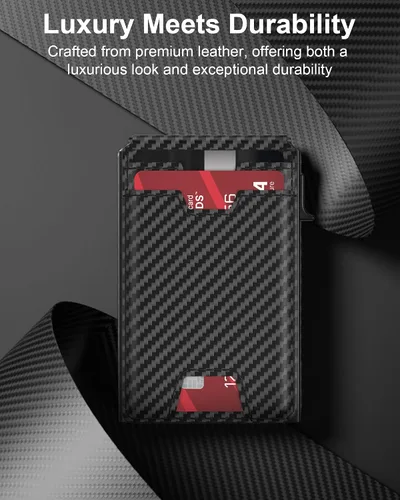Vista 5 de typecase Cartera inteligente para hombre, Negro fibra de carbono