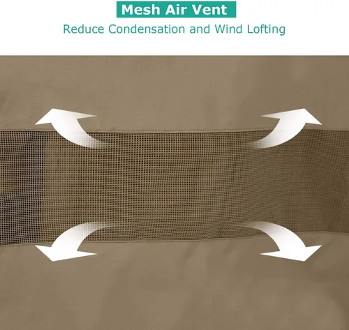 Vista 5 de SunPatio Fundas impermeables para sofá de patio, fundas resistentes para muebles de exterior, fundas de sofá biplaza con ventilación de aire/correas