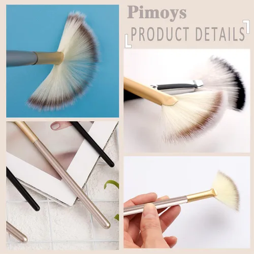 Vista 2 de Pimoys 6 pinceles de abanico para faciales suaves y delgadas, aplicador de cepillo para máscara facial de ácido glicólico, máscara de exfoliación