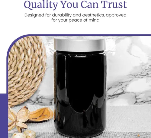 Vista 7 de Infinity Jars Silver Collection - Tarro alto de 13.5 fl oz (13.5 fl oz), color negro