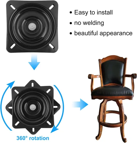 Vista 4 de 6 taburetes giratorios de 6.25 pulgadas, placa giratoria para silla reclinable o muebles