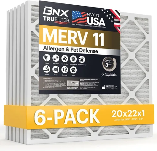 Vista 13 de BNX TruFilter - Filtro de aire MERV 11 de 10 x 10 x 1 pulgadas (paquete de 4) – Fabricado en Estados Unidos – Defensa contra Alérgenos Filtros