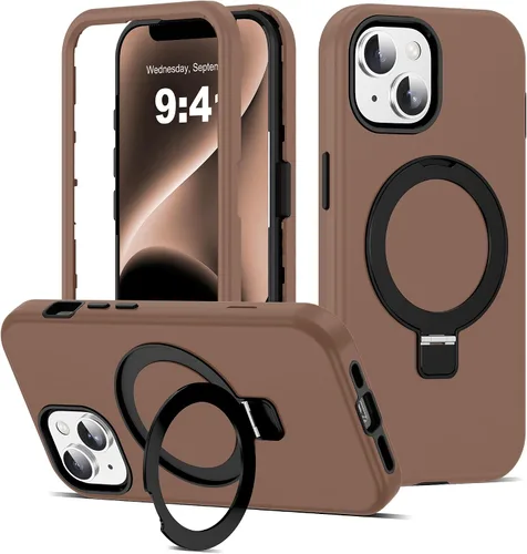 Vista 66 de Funda compatible con iPhone 13 y 14 de 6.1 pulgadas con soporte de anillo magnético [protección militar contra caídas] [compatible con Mag-Safe]