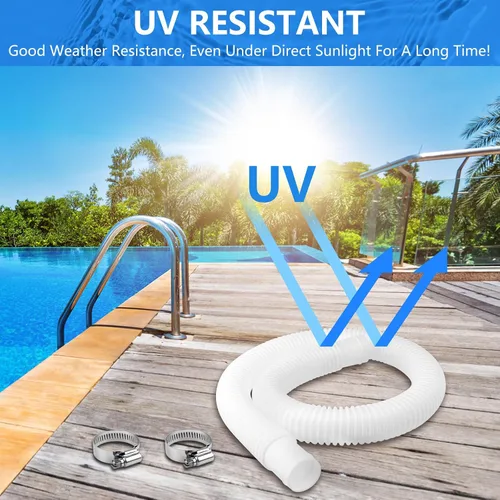 Vista 4 de Reemplazo de manguera de desnatador de piscina de 1-1/4 pulgadas x 3 pies para manguera de transferencia de bomba de desnatador de piscina Intex