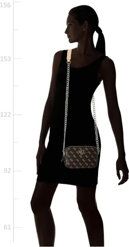 Vista 6 de GUESS Noelle - Cámara cruzada para mujer, logotipo marrón, talla única de EE. UU, marrón (Brown Logo)