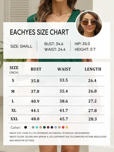 Vista 6 de Eachyes Camisetas de encaje de manga corta con cuello en V para mujer, blusas casuales de verano