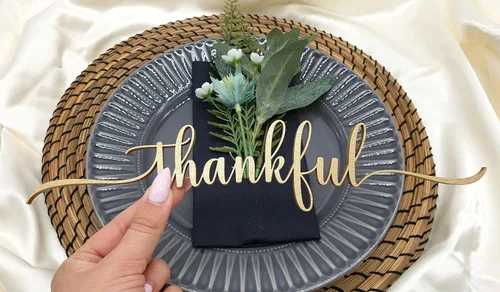 Vista 5 de Tarjetas de lugar agradecido, tarjetas de lugar personalizadas de Acción de Gracias, ajuste de lugar de cena personalizado, decoración de mesa