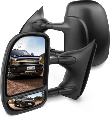 Vista 9 de SCITOO Reemplazo de vidrio para espejo lateral Compatible con Ford F-250 F-350 F-450 F-550 Super Duty 1999-2016 y Ford Excursion 2000-2005, vidrio
