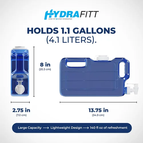 Vista 8 de Dispensador de agua para refrigerador HydraFitt de 1.1 galones – Contenedor de agua para refrigerador delgado a prueba de fugas con llave – Jarra