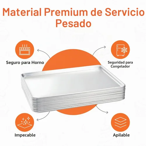 Vista 4 de Tiger Chef 19 Gauge sartén de un cuarto, Plateado