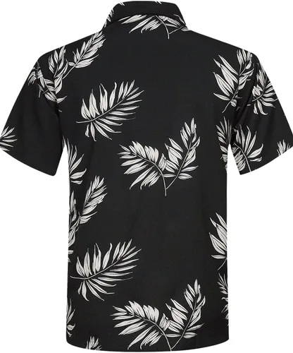 Vista 2 de APTRO Camisa hawaiana elástica en 4 direcciones para hombre, camisas de playa tropicales