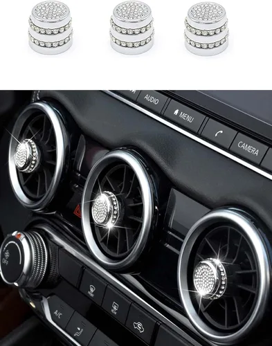 Vista 8 de CONGCONG para Nissan Sentra Bling Botón de Control de Clima AC Cristal Accesorio Tapa de Perilla Interior Compatible para Nissan Sentra 2020-2022