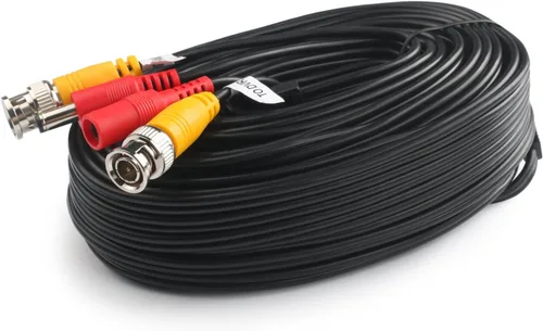 Vista 3 de Postta - Cable de alimentación de vídeo BNC para cámaras de seguridad de vídeo con dos conectores para sistema de vigilancia CCTV DVR 1 Paquete