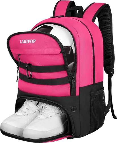 Vista 16 de LARIPOP Mochila de Fútbol, Bolsa de Fútbol con Soporte para Balón y Compartimento para Zapatos, Bolsas de Entrenamiento para Equipos Deportivos