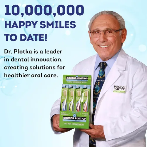 Vista 7 de MOUTHWATCHERS Cepillo de dientes manual suave para niños, paquete de 4, azul, cepillos de dientes para niños y adolescentes, ultra limpio, por Dr.