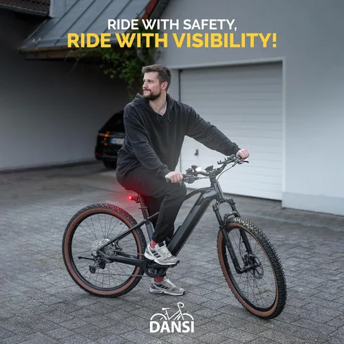 Vista 2 de DANSI Luces de bicicleta para montar por la noche, súper brillante con funciones intermitentes. Fácil de instalar conjunto de luces para bicicleta