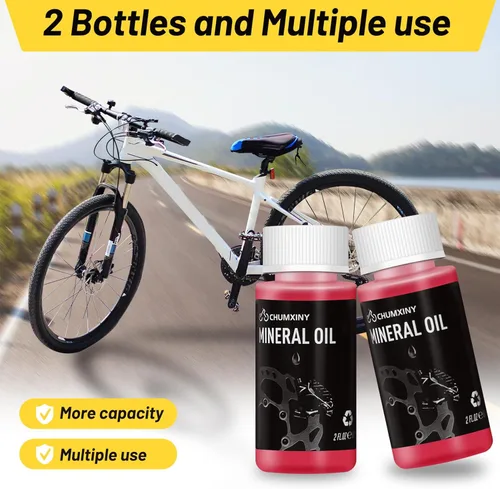 Vista 2 de Kit de purga de frenos CHUMXINY para frenos de disco hidráulicos SHIMANO, TEKTRO, incluyendo líquido de frenos mineral de alto rendimiento (120 ml)
