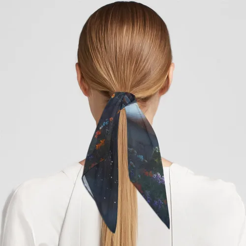 Vista 4 de Bufanda de seda para mujer, ligera, cuadrada, de satén, para el cabello, bufandas para el cuello para mujeres y niñas
