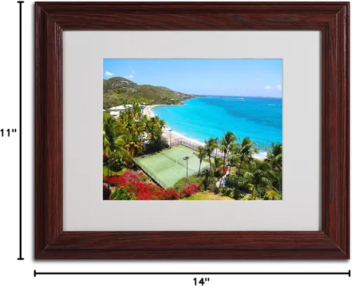Vista 5 de CATeyes - Lienzo decorativo para pared, diseño de las Islas Vírgenes, marco de madera, 11 x 14 pulgadas