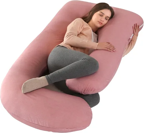 Vista 10 de BATTOP Almohada de embarazo para dormir, almohada de maternidad de cuerpo completo con funda extraíble lavable, soporte para espalda, caderas