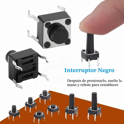 Vista 4 de Pulsador táctil micro interruptor momentáneo equipo surtido táctil de 10 valores 180 unidades OCR TM