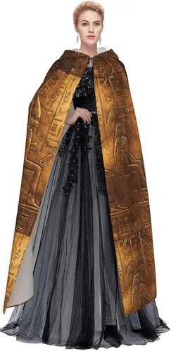 Vista 4 de Jeroglíficos egipcios antiguos textos de Halloween, mago de bruja, capa de Navidad, cosplay para adultos, disfraz de fiesta