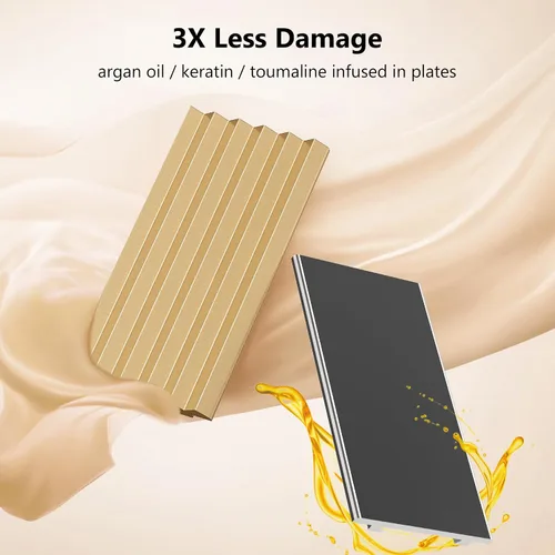 Vista 4 de Terviiix Plancha de Pelo con 4 Placas Intercambiables, Plancha para Rizar con Queratina y Aceite de Argán para Mujeres, Plancha Voluminizadora