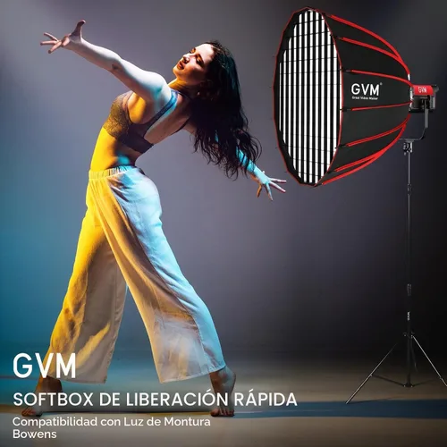 Vista 6 de GVM Softbox Parabólico Luz Suave Bowens Mount, 36 pulgadas/35.4 in de liberación rápida Parabólica Deep Softbox y rejilla de panal compatible