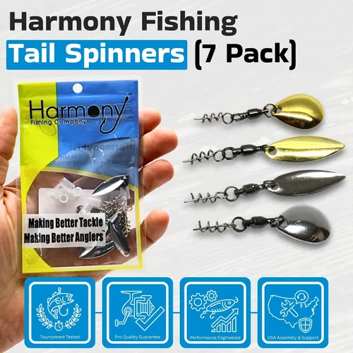 Vista 5 de Harmony Fishing Company - [Paquete de 7 hiladores de cola (autoestopistas para señuelos de pesca de plástico suave/senko, sauce o hoja de Colorado)
