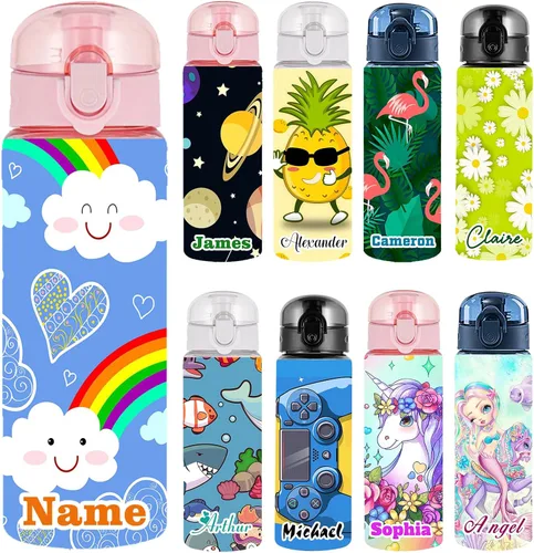 Vista 41 de Botellas de agua personalizadas con tapa, botella personalizada de 26 onzas con nombre, botellas de agua de plástico personalizadas, a prueba
