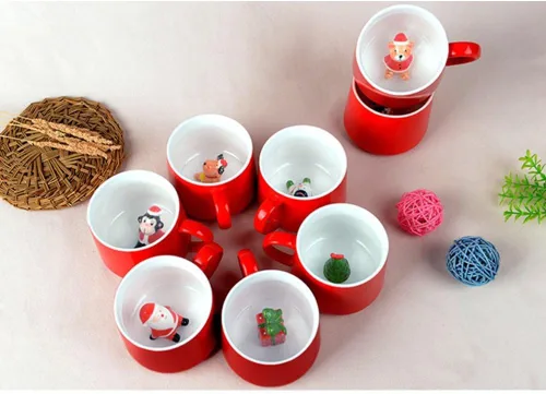Vista 4 de Taza de café ZaH, 10 onzas, diseño con animal 3D en el fondo, Estándar