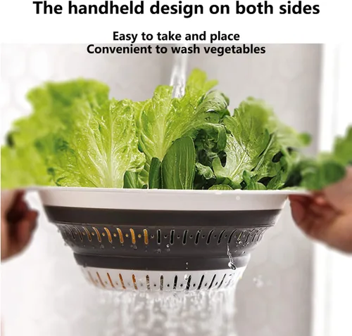 Vista 4 de Colador y colador plegable, coladores de silicona y coladores de alimentos, para verduras y frutas, esenciales de cocina