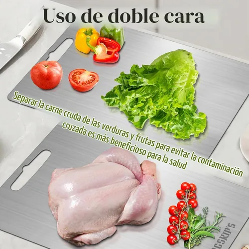 Vista 3 de LANGSKIP'S Katuchef - Tablas de cortar de titanio para cocina, 15.4 x 11 pulgadas, 0.1 in, aptas para lavavajillas, tabla de cortar de titanio
