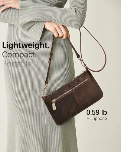 Vista 4 de BOSTANTEN Monederos pequeños para mujer, bolsos cruzados de cuero, monederos de mano, sobre