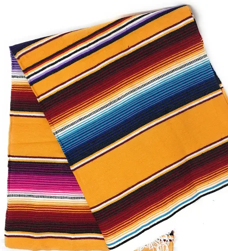 Vista 5 de Auténtica manta de sarape mexicana de gran tamaño (7' x 5' sarape)